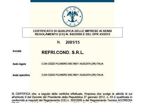 Certificato RINA